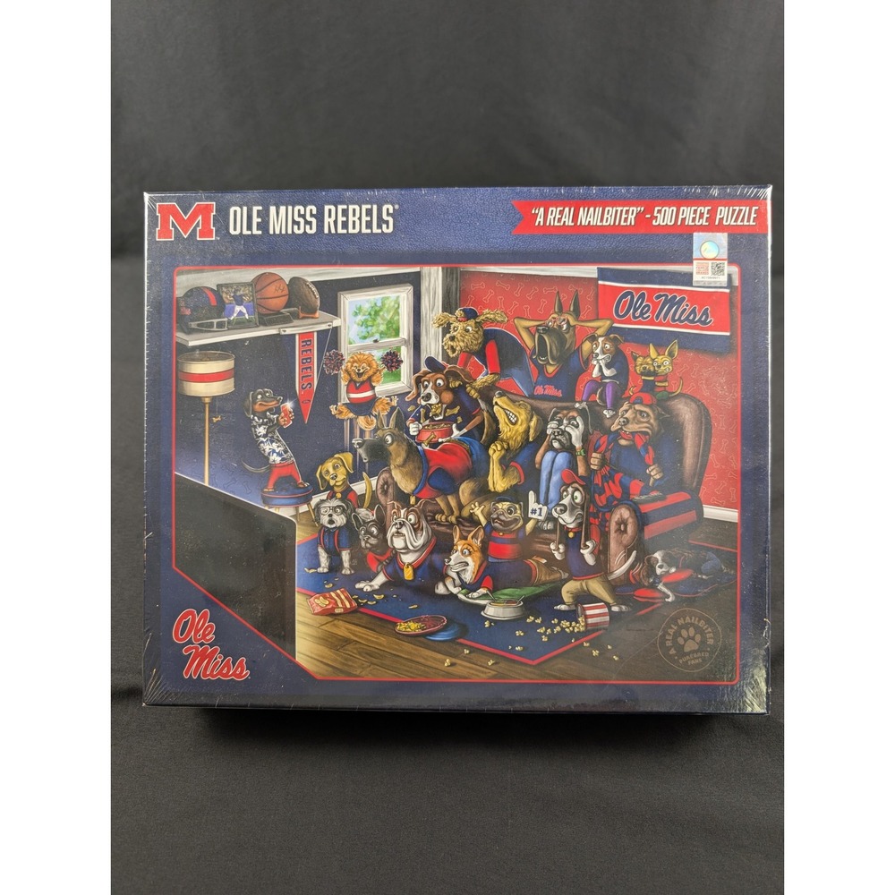 Purebred Puzzles Ole Miss Rebels A Real Nailbiter 500 Piece Jigsaw Puzzle New